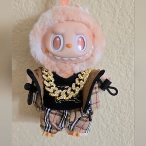 Designer Labubu Clothes - Four Piece Outfit - Jacket, Shirt, Pants, And Chain